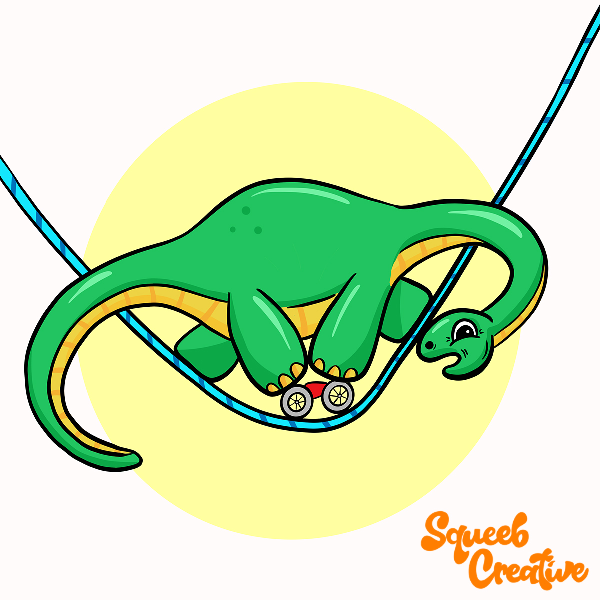 Dinosaur Tightrope Acrobat On Bike Squeeb Creative