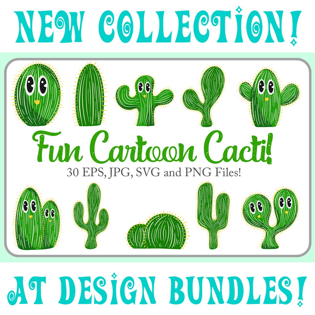Design Bundle Cactus cartoon collection Squeeb Creative