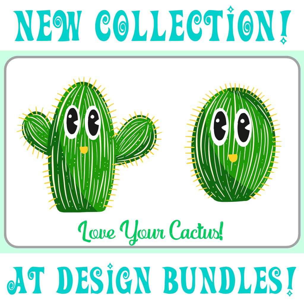 Design Bundle Christmas Cactus cartoon collection Squeeb Creative