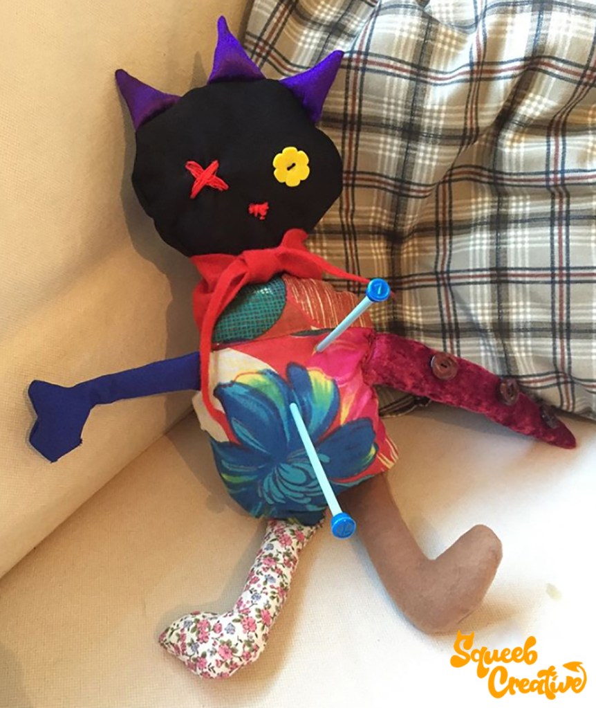 Voodoo Doll recycled fabric by Squeeb Creative