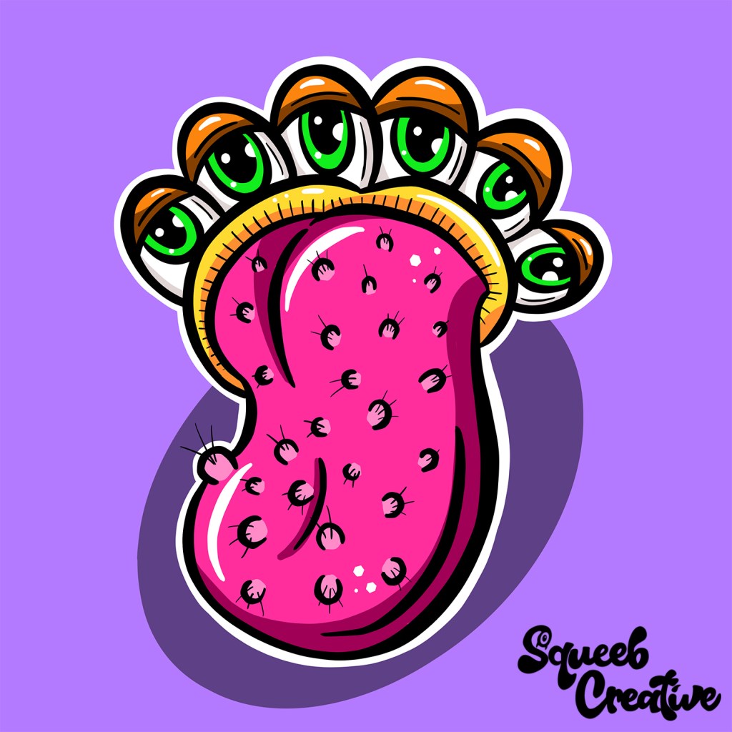 Eye Tounge Lick Monster Cartoon Squeeb Creative