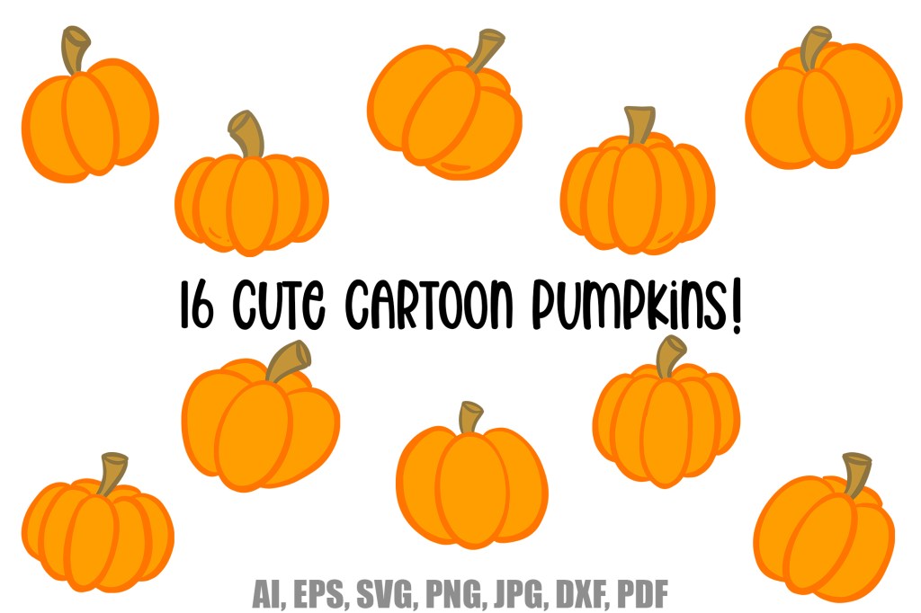 Halloween Pumpkin Cartoon Designs by Squeeb Creative