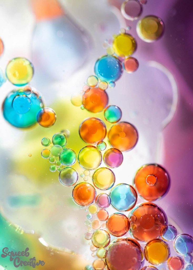 50 Oil Bubbles Close Up Backgrounds Photography by Squeeb Creative