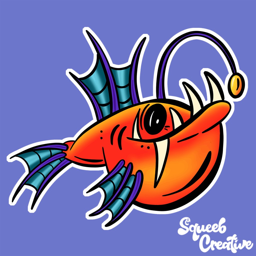 Angler Fish from the Deep Sea Cartoon squeeb Creative 