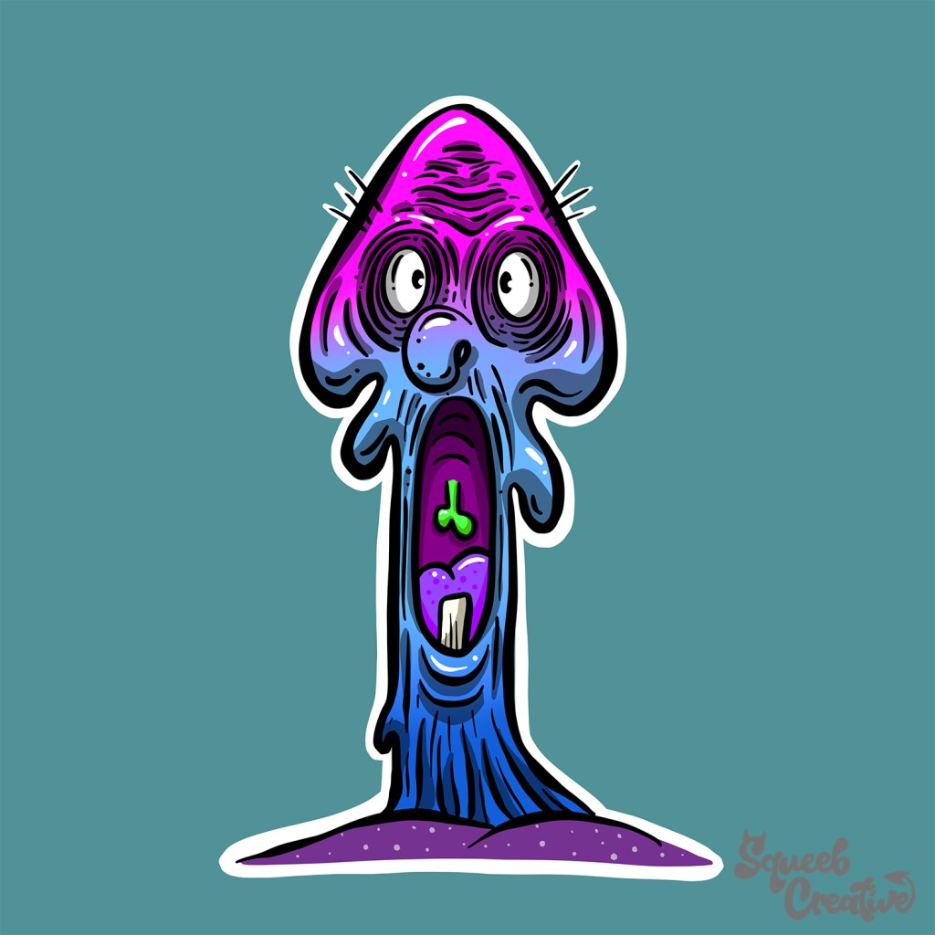 Magic mushroom fungus cartoon character squeeb Creative 