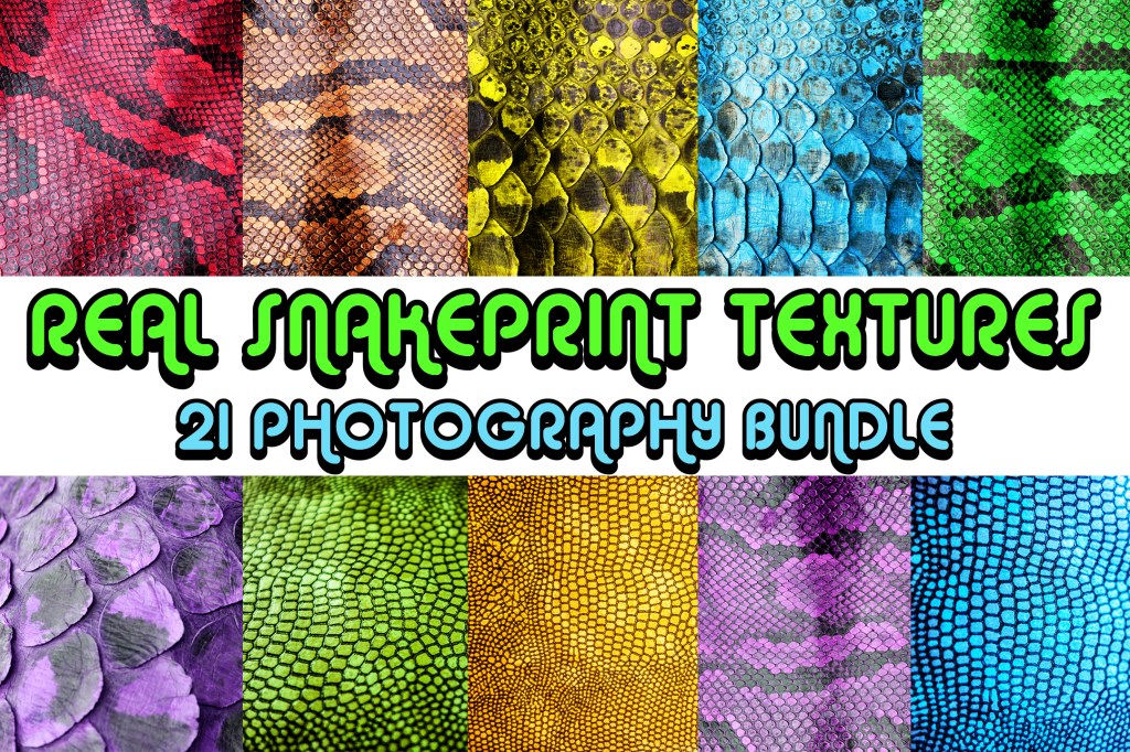 real snakeprint snake skin texture backgrounds in vibrant colours for download by Squeeb Creative