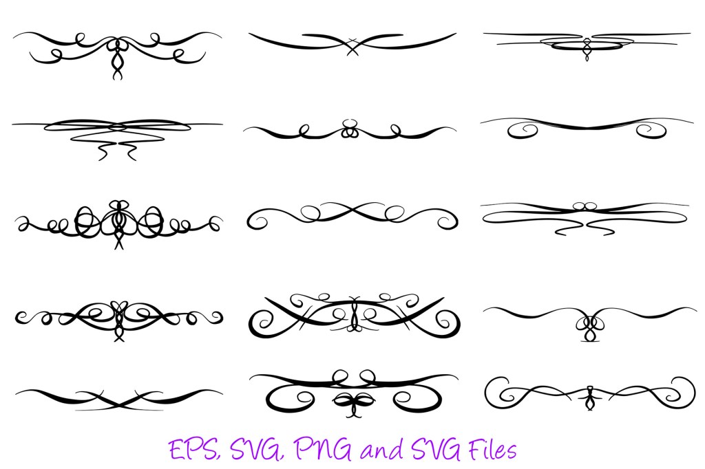 Swirl Borders Separator Dividers Flourishes Download Collection 120 by Squeeb Creative