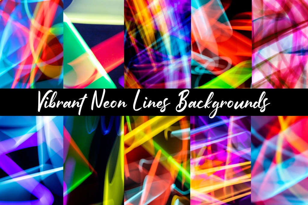 Abstract Neon Lights Digital Paper Background Download by Squeeb Creative