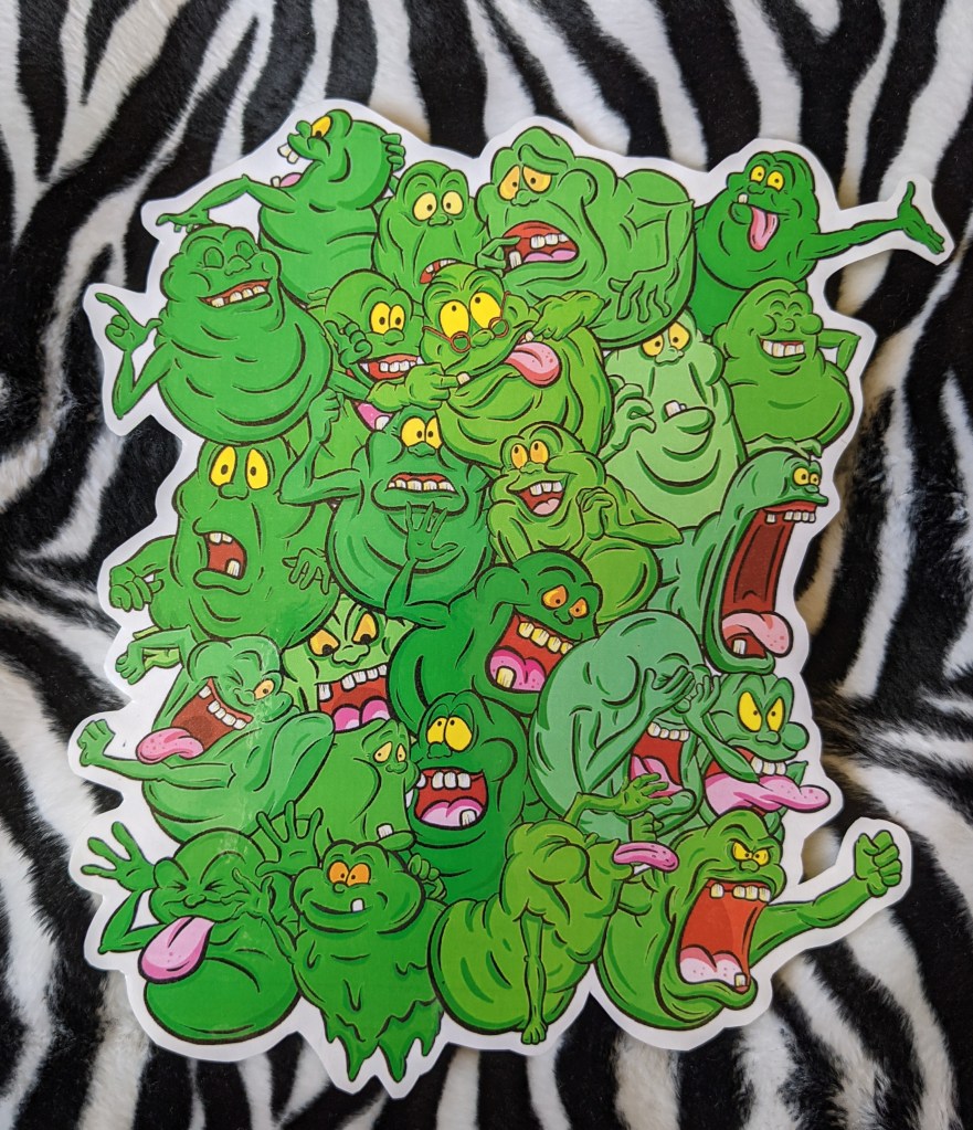 Real Ghostbusters Slimer Montage Cartoon Handmade Epic Sticker by Squeeb Creative
