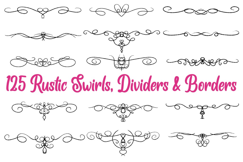 Rustic Swirls Divider Borders Illustration download collection by Squeeb Creative
