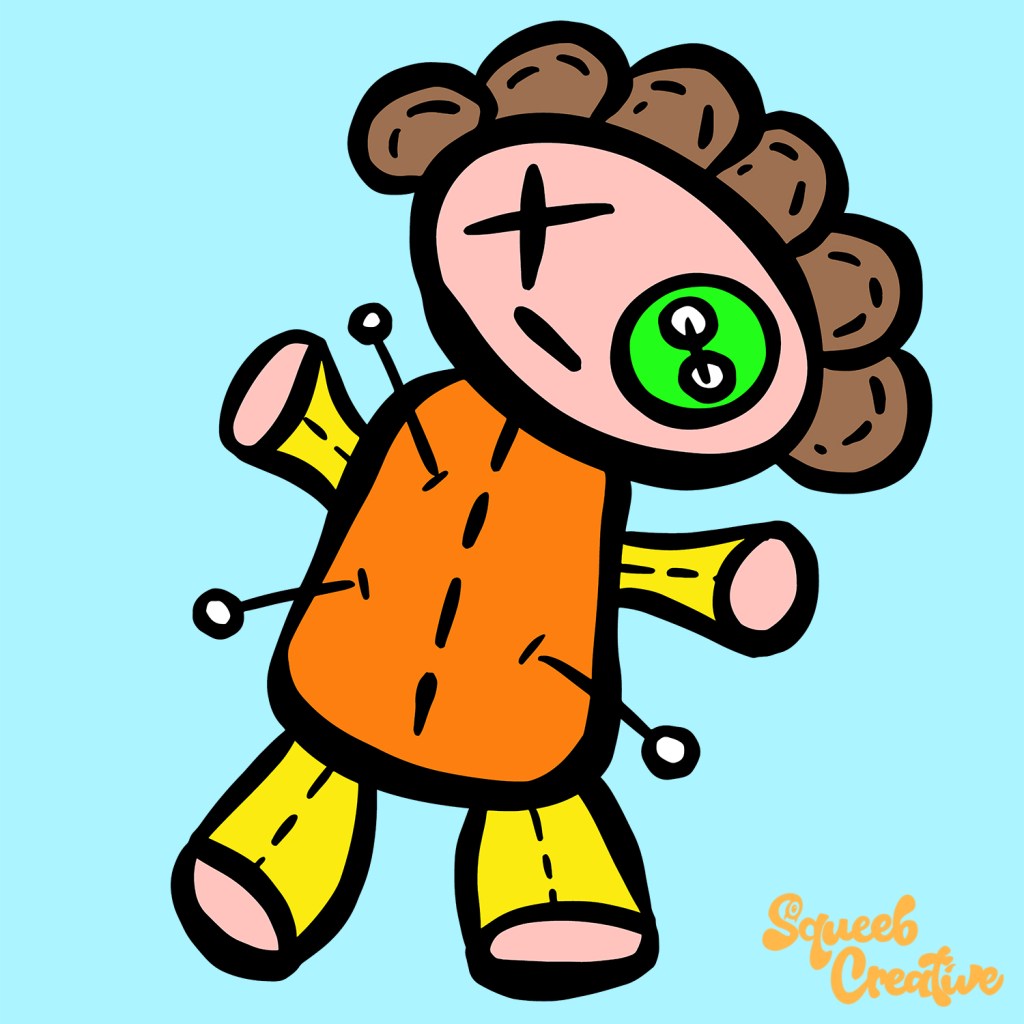 Pretty Little Voodoo Dolls girl Cartoon Logo Collection by Squeeb Creative 