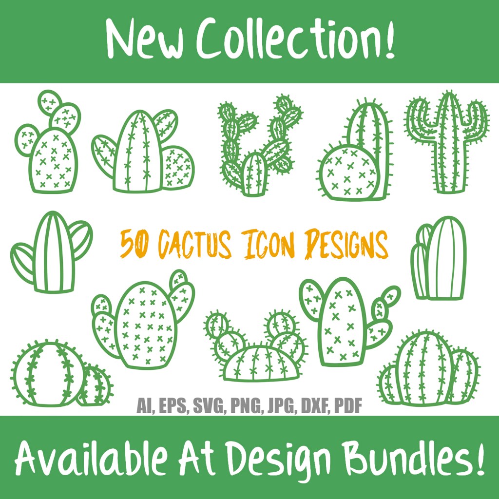 50 Cactus Illustration Logo Icon Designs  by Squeeb Creative