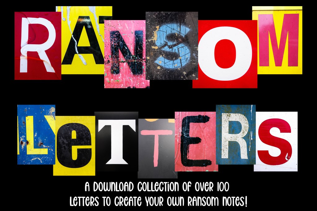 Ransom Kidnap Note Letters Collage Alphabet JPG Collection                         by Squeeb Creative