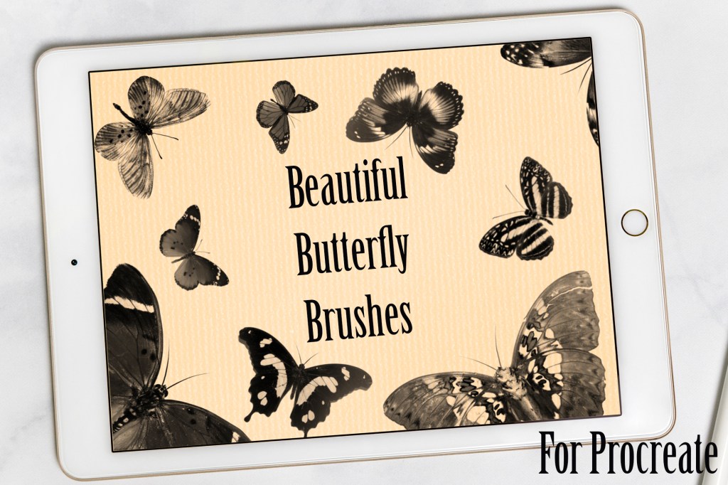 Beautiful Real Butterfly Brush Stamps for Procreate Download by Squeeb Creative