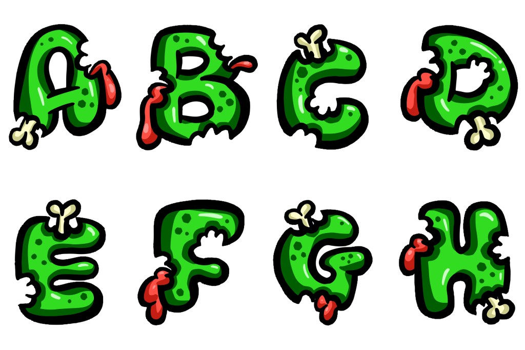 Zombie Alphabet Letters and Numbers ABC Collection Download by Squeeb Creative