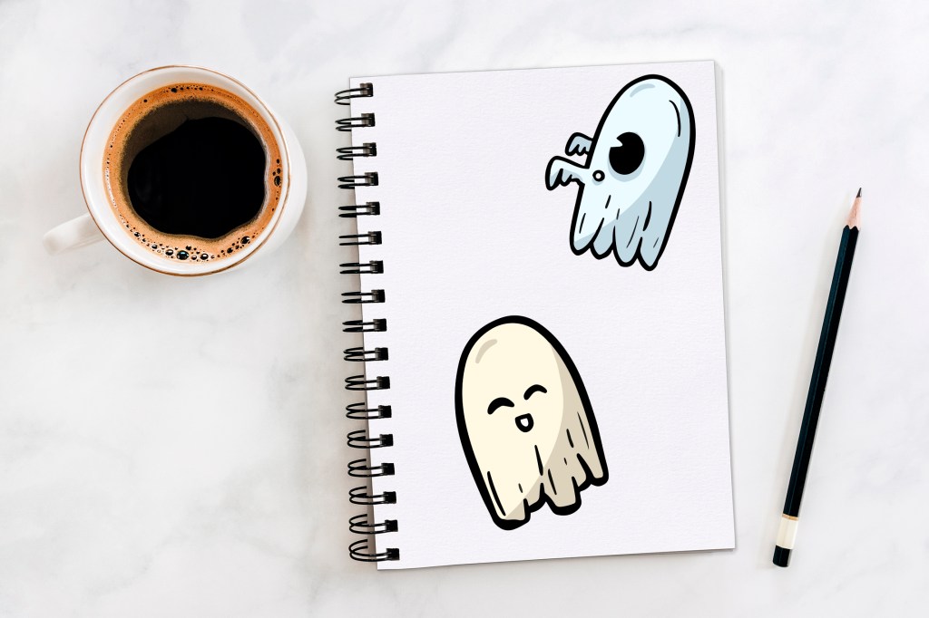 Cute Halloween Ghost Illustration Collection Stickers by squeeb Creative