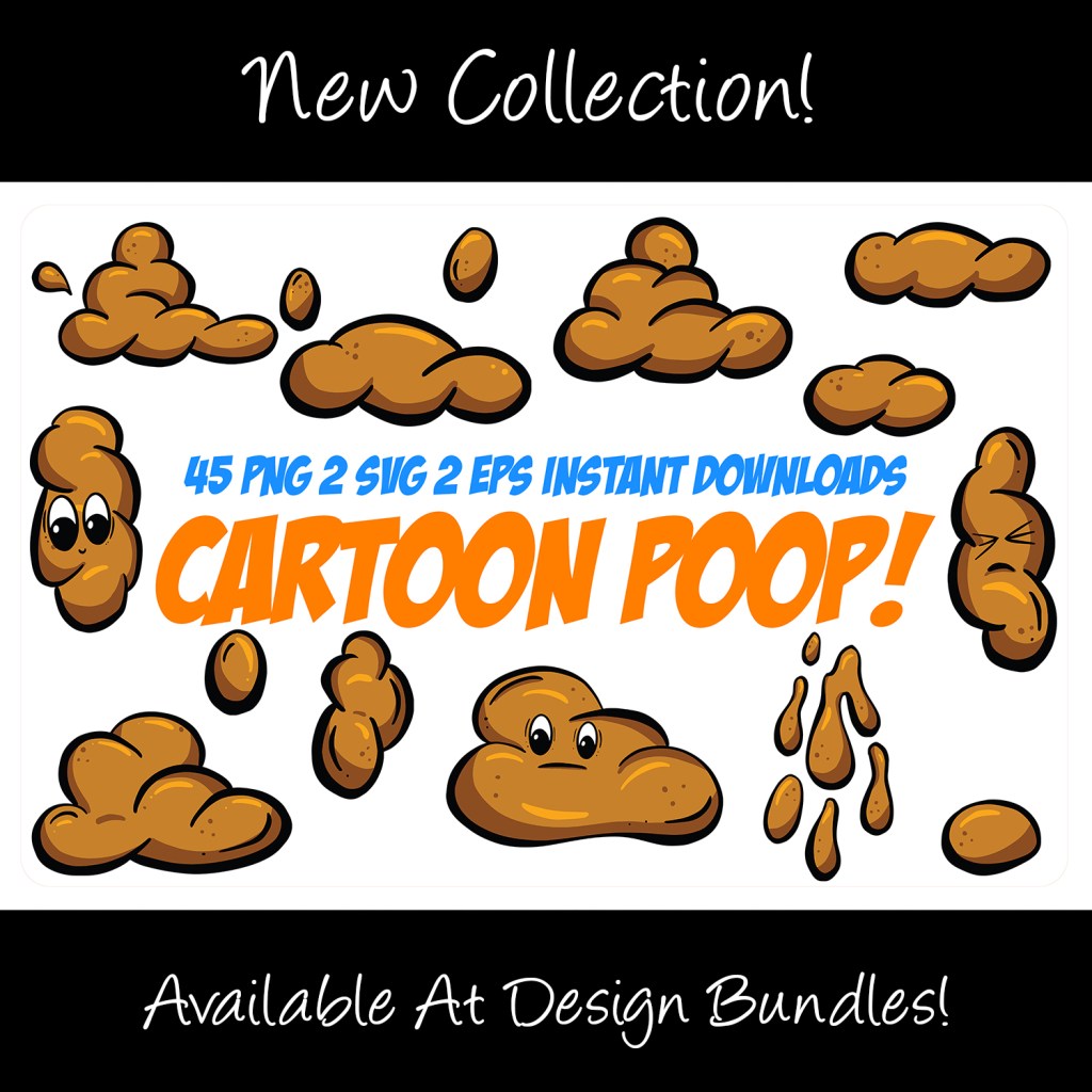 Cartoon poop, poo, dookie and turds Illustration collection by Squeeb Creative