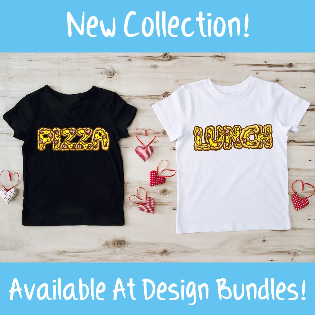 Pizza cartoon Lettering typography font by Squeeb Creative