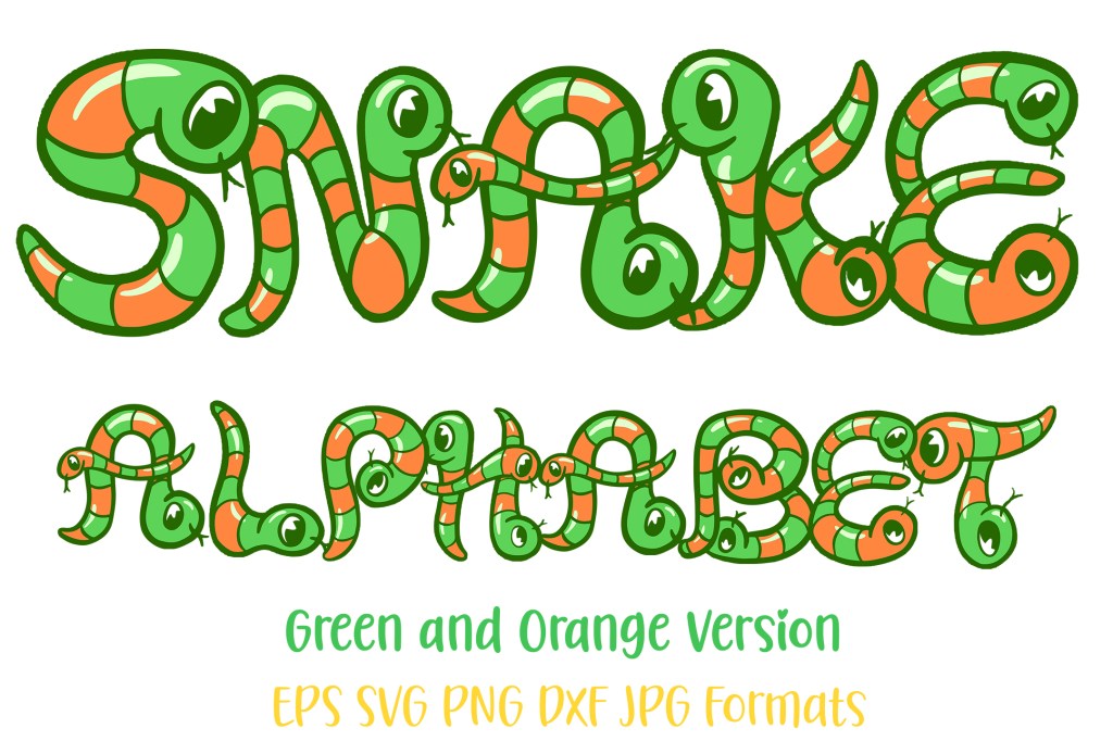 Cartoon Snake Hand Made Lettering Font Type by Squeeb Creative