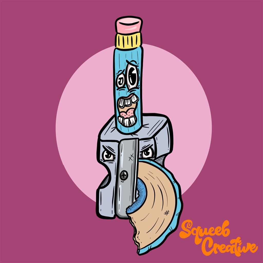 Sharpening Pencils Cartoon