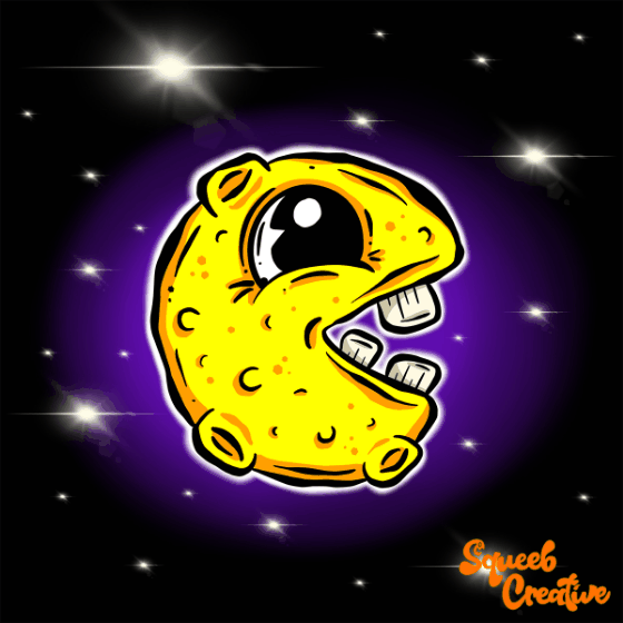 Cartoon Moon Illustration Characters by Squeeb Creative