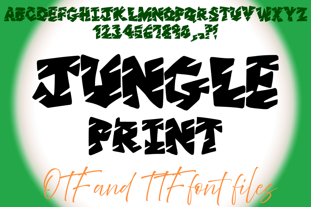 New Font Design – Jungle Print