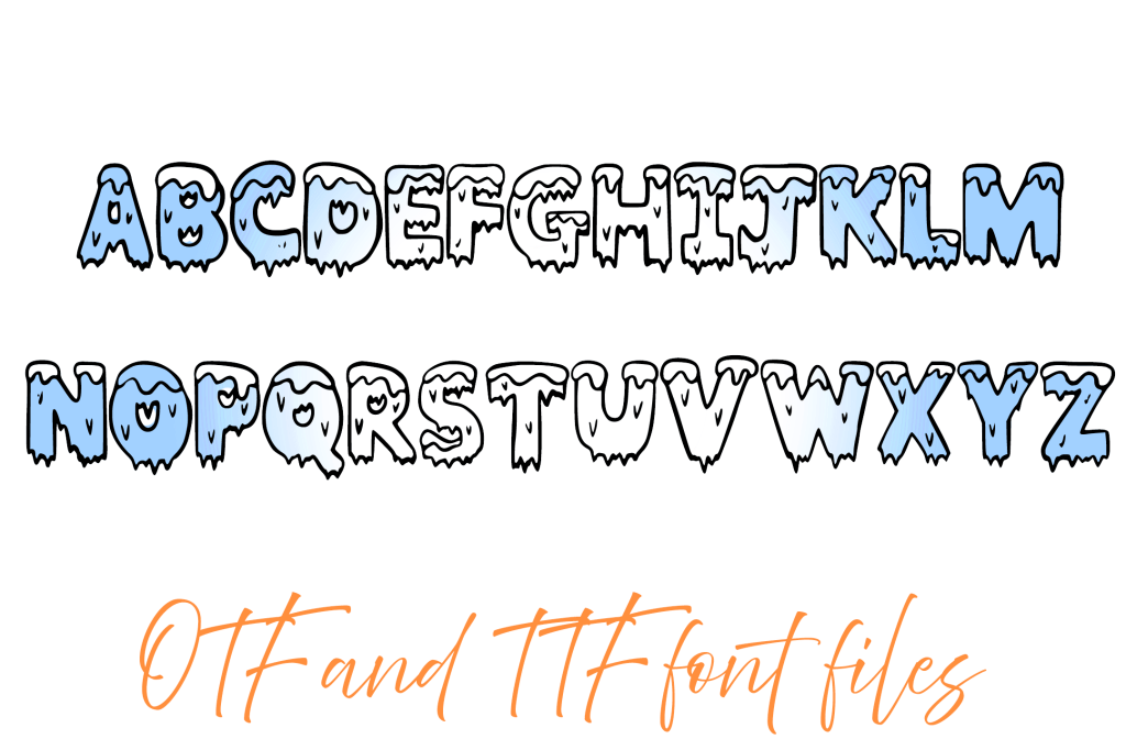 Mountain Ice Typeface Lettering ABC Text Font Illustration by Squeeb Creative