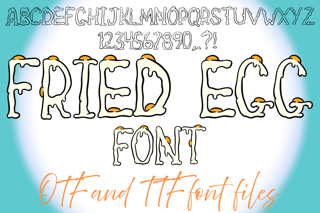 Fried Egg Typeface Lettering ABC Text Font OTF Illustration by Squeeb Creative