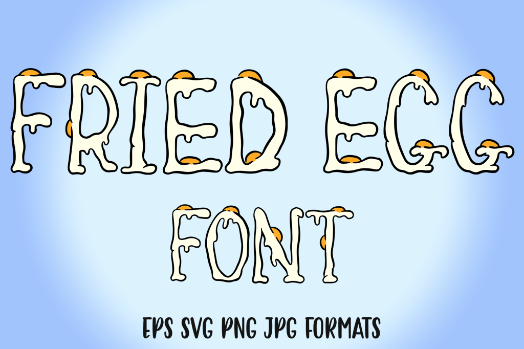 Fried Egg Typeface Lettering ABC Text Font OTF Illustration by Squeeb Creative