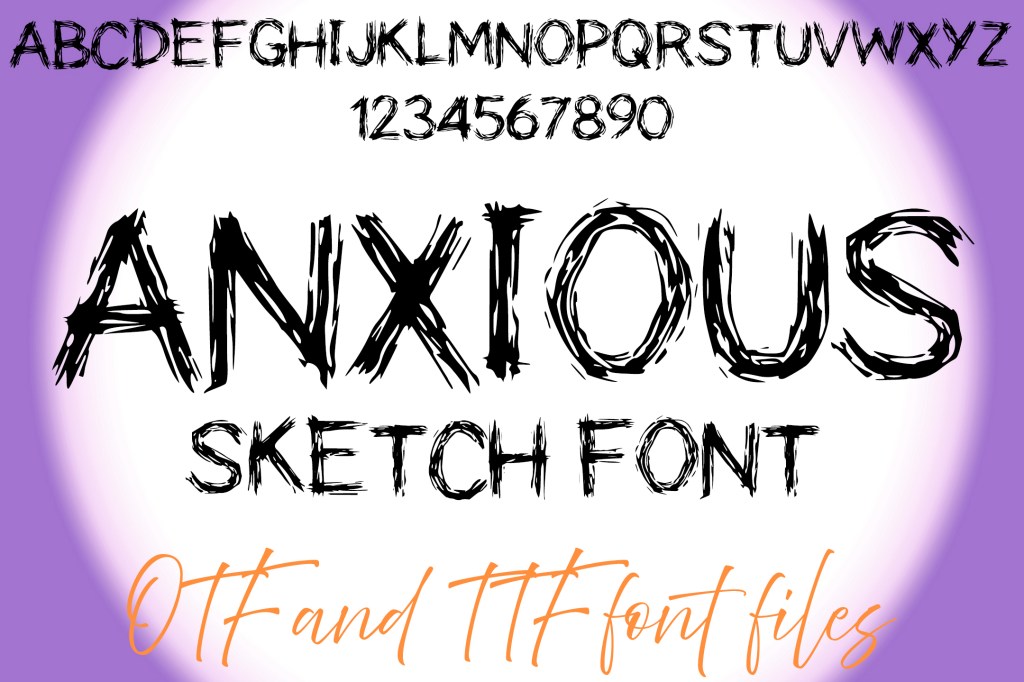 Anxious Sketch Alphabet Lettering ABC Scribble Text Font OTF by Squeeb Creative