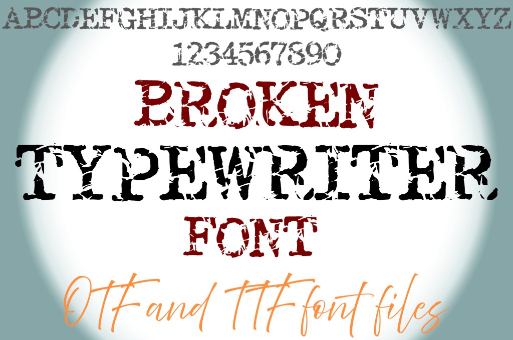 Broken Typewriter Lettering ABC Text Font Distressed Typeface OTF Illustration by Squeeb Creative