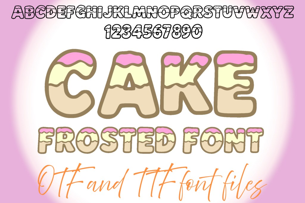 Cake Frosted Typeface Lettering ABC Text Font Cupcake OTF Illustration by Squeeb Creative