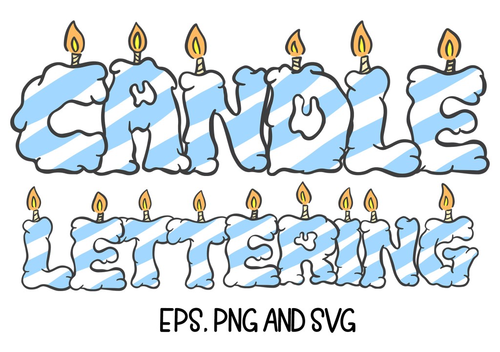 Candle Blue Number Font Lettering by Squeeb Creative Social