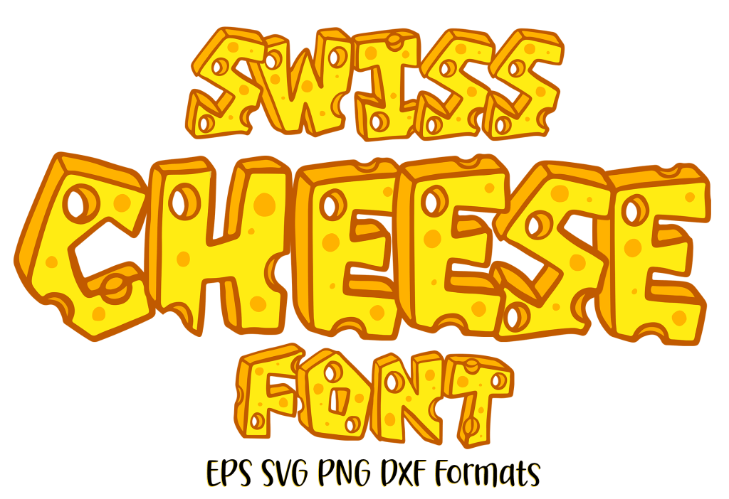 Cheese Typeface Lettering ABC Text Font Cheesy SVG Vector Illustration by Squeeb Creative