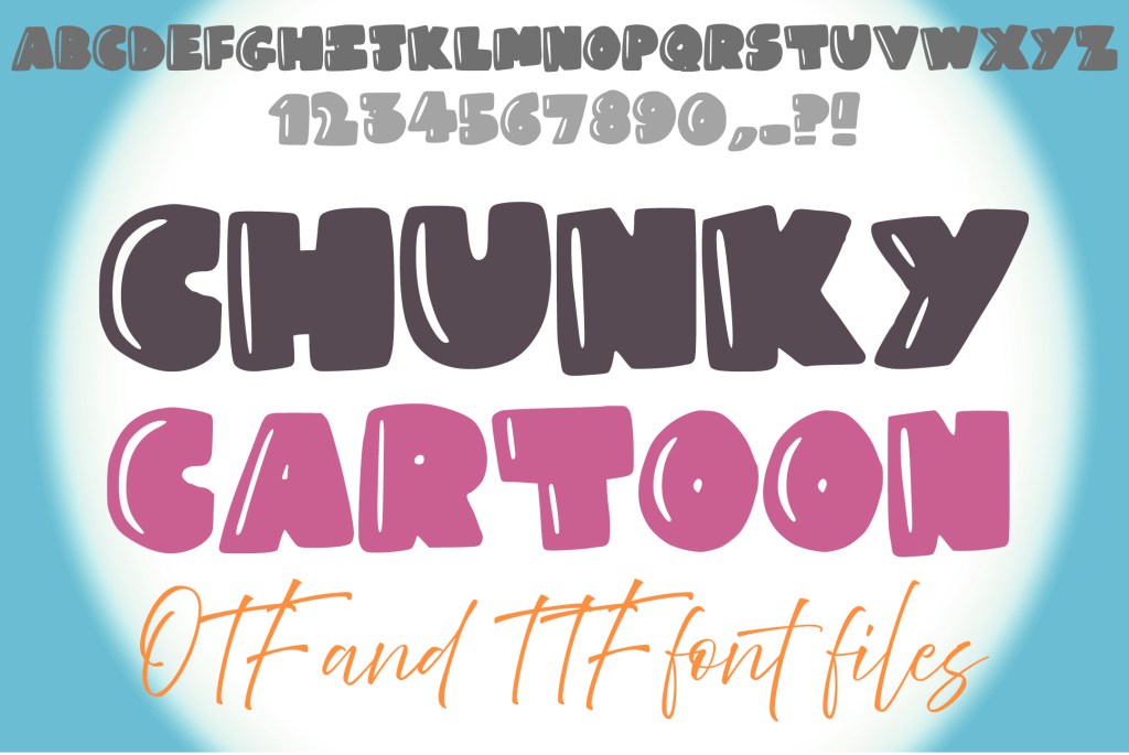 Chunky Cartoon Typeface OTF Letter ABC Font by Squeeb Creative social