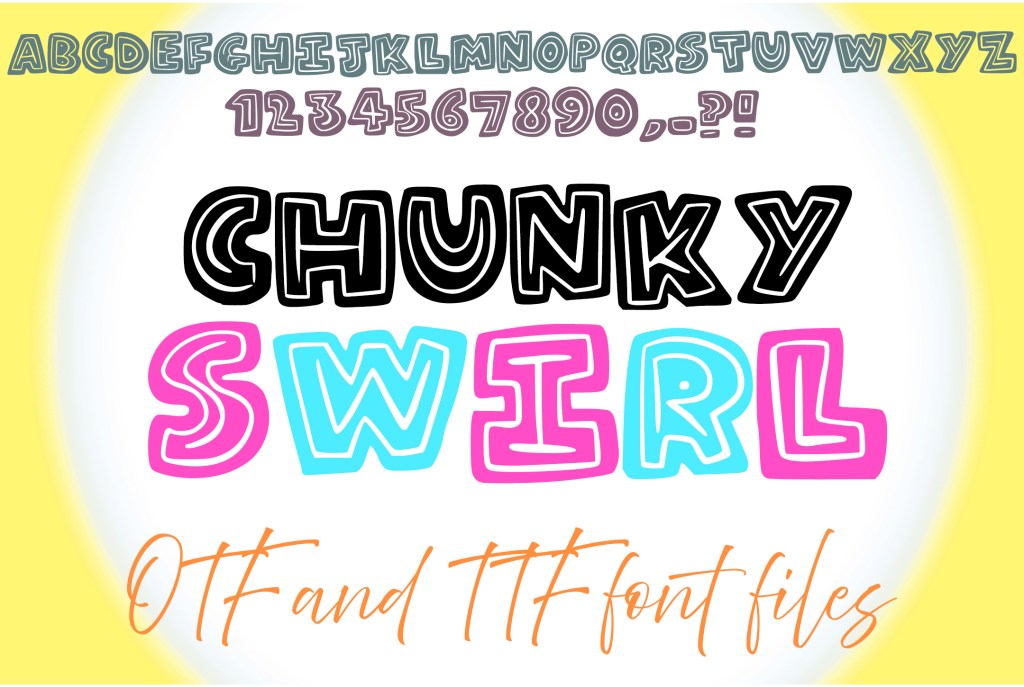 Chunky Swirl Cartoon Typeface OTF Letter ABC Font by Squeeb Creative Social 1