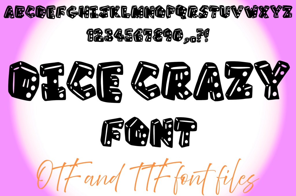 Dice Crazy Typeface Lettering ABC Text Font Boardgame OTF Illustration by Squeeb Creative social