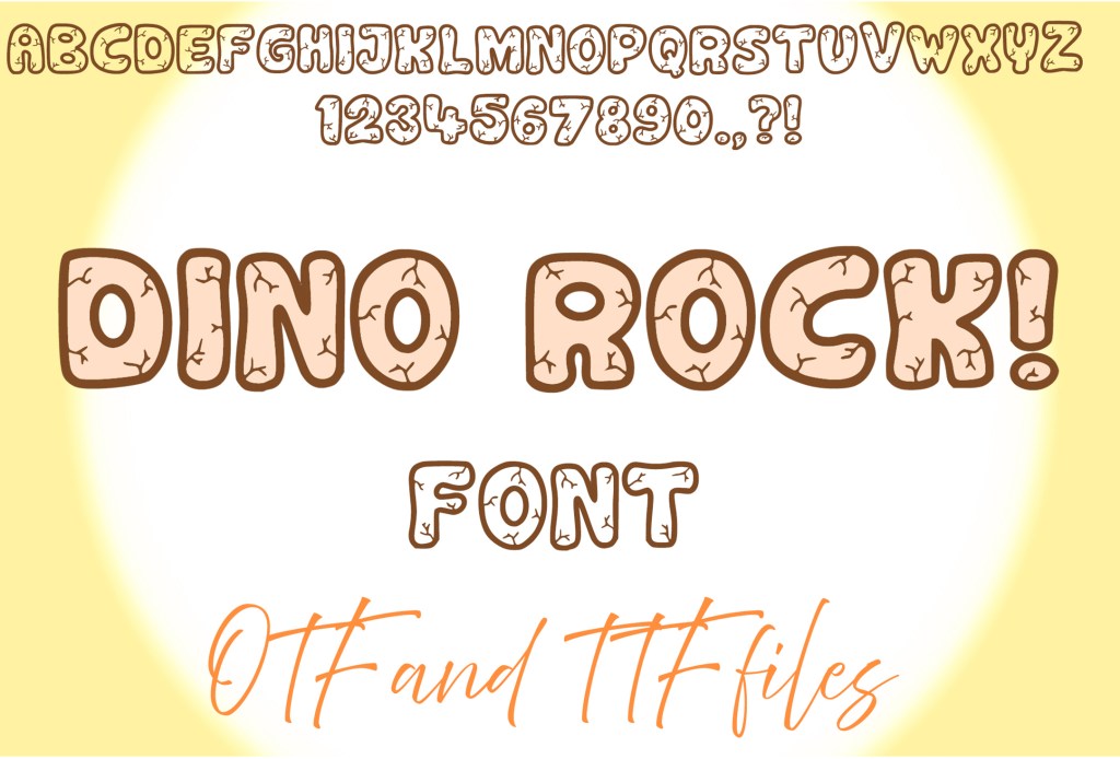 Dino Rock Prehistoric Stone Typeface Font OTF TTF by Squeeb Creative Social