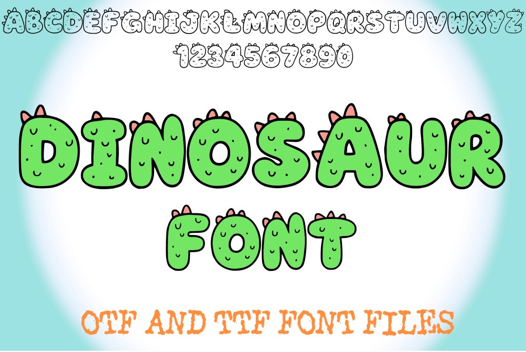 Dinosaur Lettering ABC Text Font Alphabet Reptile OTF Type Illustration by Squeeb Creative