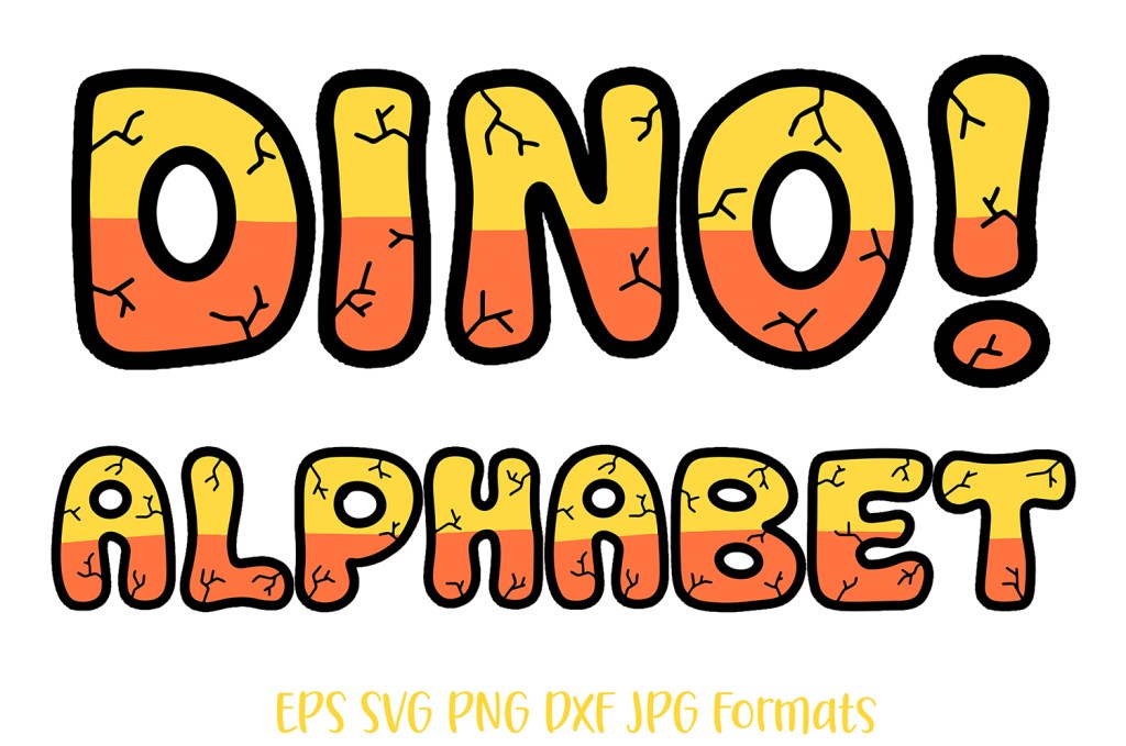 Dinosaur Rock Prehistoric Alphabet Letter Font by Squeeb Creative soc
