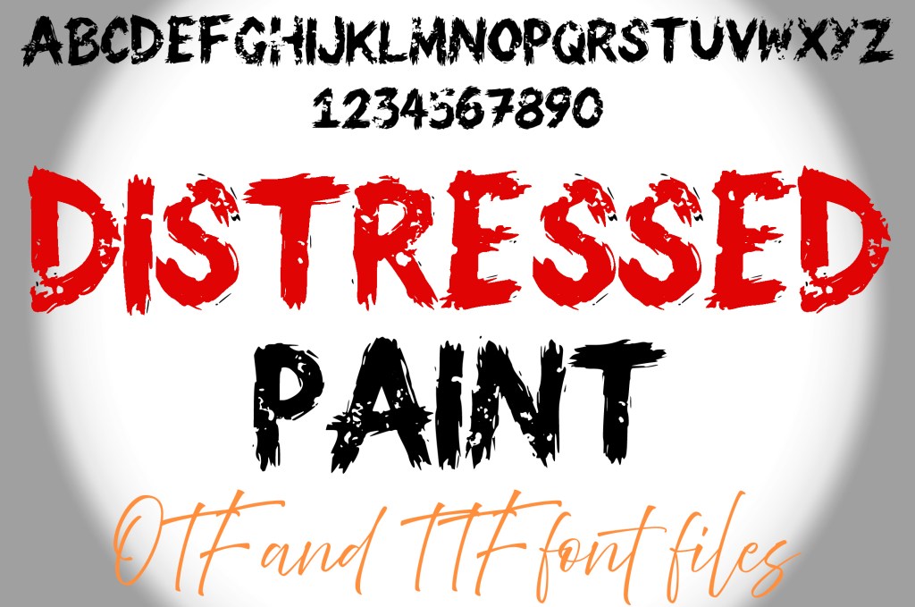Distressed Paint Lettering ABC Text Font Alphabet OTF Type Illustration social