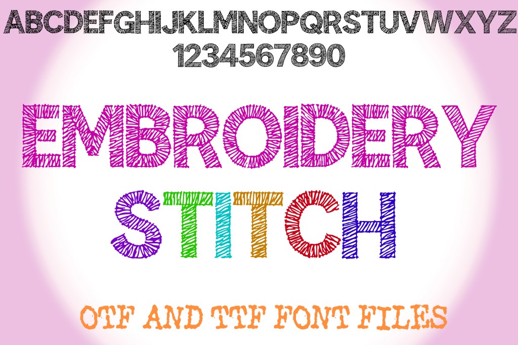 Embroidery Stitch Lettering ABC Text Font Sewing Alphabet OTF Type Illustration by Squeeb Creative