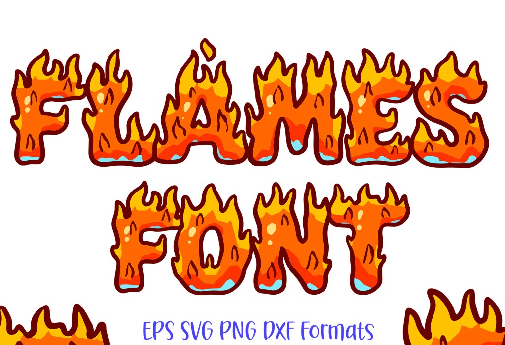 Fire Flames Lettering ABC Text Font Alphabet SVG Type Illustration by Squeeb Creative social