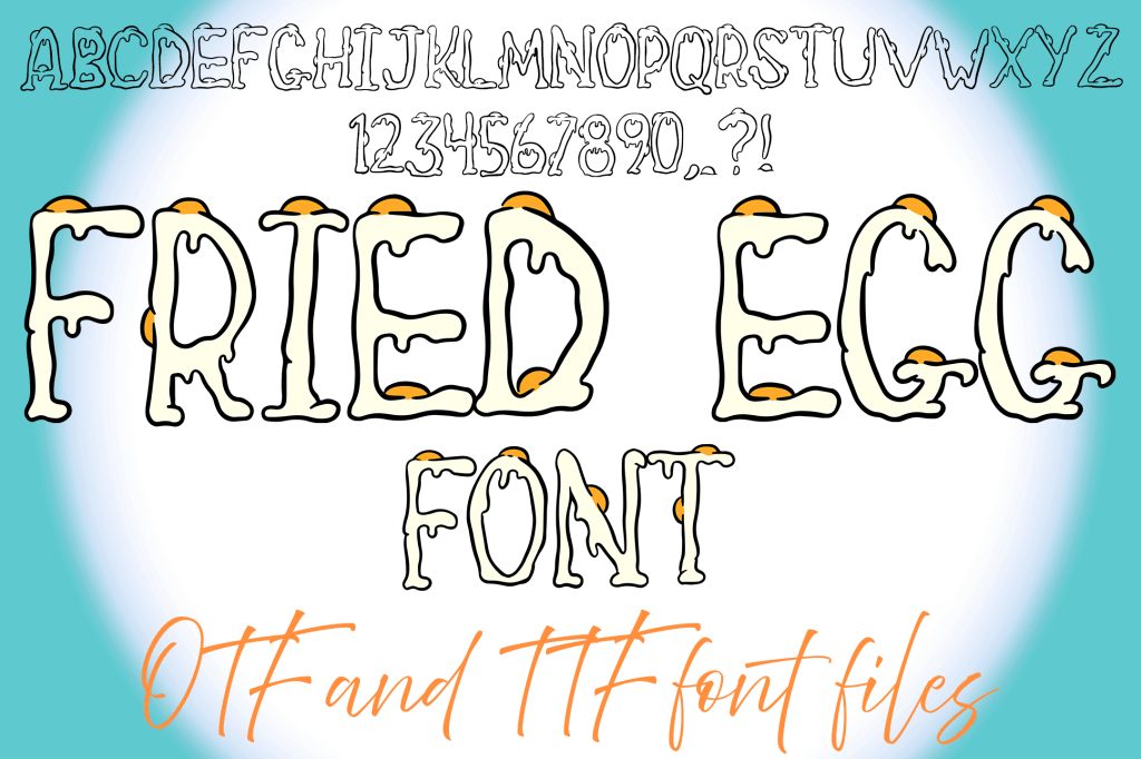 Fried Egg Typeface Lettering ABC Text Font OTF Illustration by Squeeb Creative social