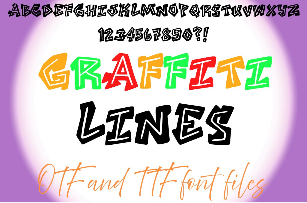 Graffiti Lines Lettering ABC Text Font Alphabet OTF Illustration by Squeeb Creative social