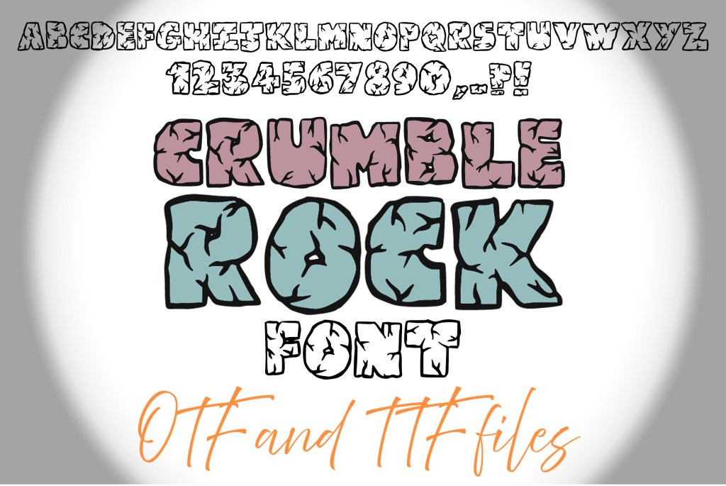 Heavy Rockface Stone Rock Cracked Font Lettering OTF ABC Alphabet Typeface by Squeeb Creative social