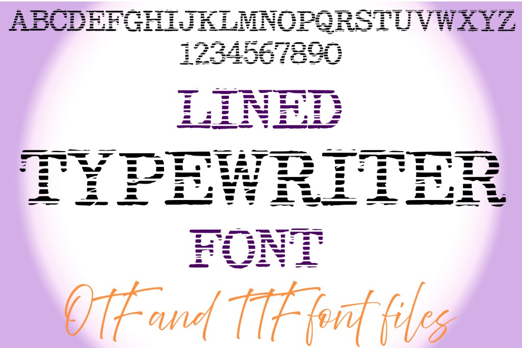 Lined Typewriter Lettering ABC Text Font Alphabet OTF Illustration by Squeeb Creative social