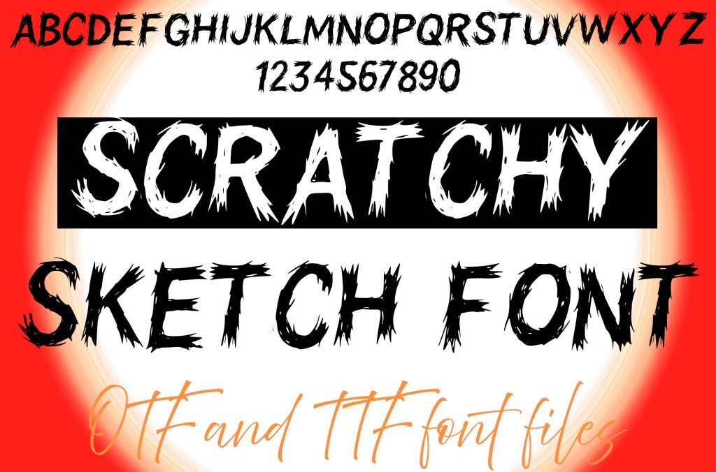 Scratchy Sketch Alphabet Lettering ABC Text Font Anxiety Typeface OTF Illustration by Squeeb Creative social