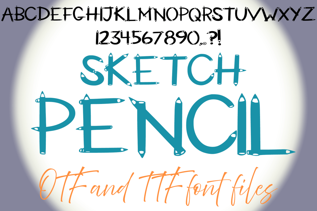 Sketch Pencil Pen Typeface Lettering ABC Text Font OTF Illustration by Squeeb Creative social