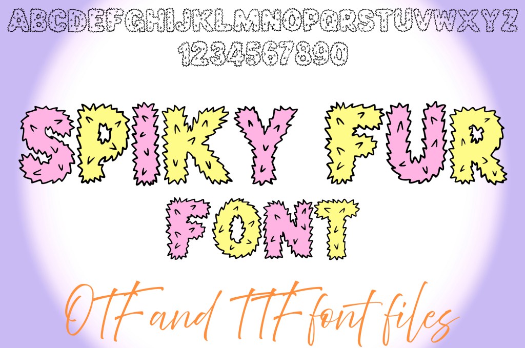 Spiky Fur Lettering ABC Text Font Alphabet OTF Type Illustration social